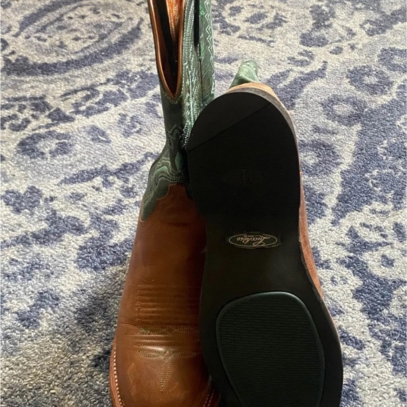 Lucchese Turquoise and Brown Boots - Picture 3 of 6